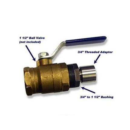 BBQ Guru BBQ Guru 1-1/2'' Kogelkraan Adapter met 3/4 Fan Adapter