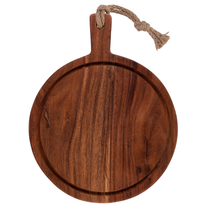Bowls and Dishes Bowls and Dishes Pure Acacia Wood Serveerplank Rond Met Sapgoot Ø 30 cm