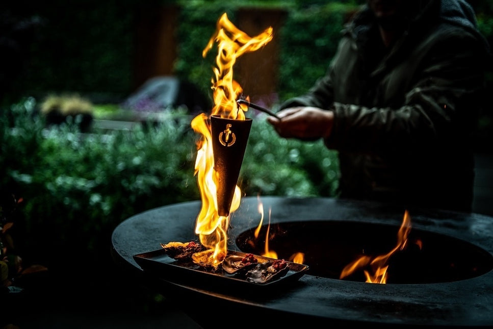 Forged Forged Churrasco Flambadou Gietijzer