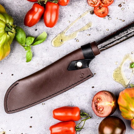 Forged Leather Forged Leren Hoes Santokumes 18 cm
