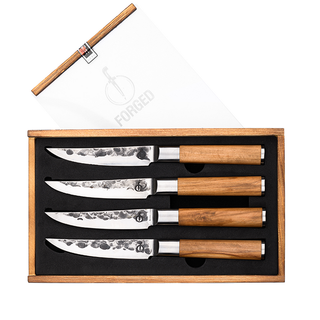 Forged Olive Forged Steakmessenset 4 stuks