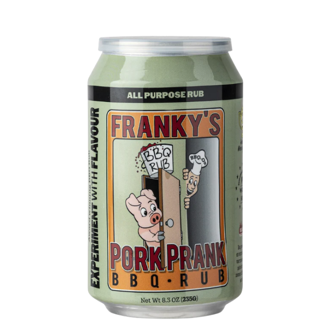 Franky's Pork Prank WEEKENDDEAL: Franky's Pork Prank (BBQ-On) Award Winning Pork Rub 235 gram