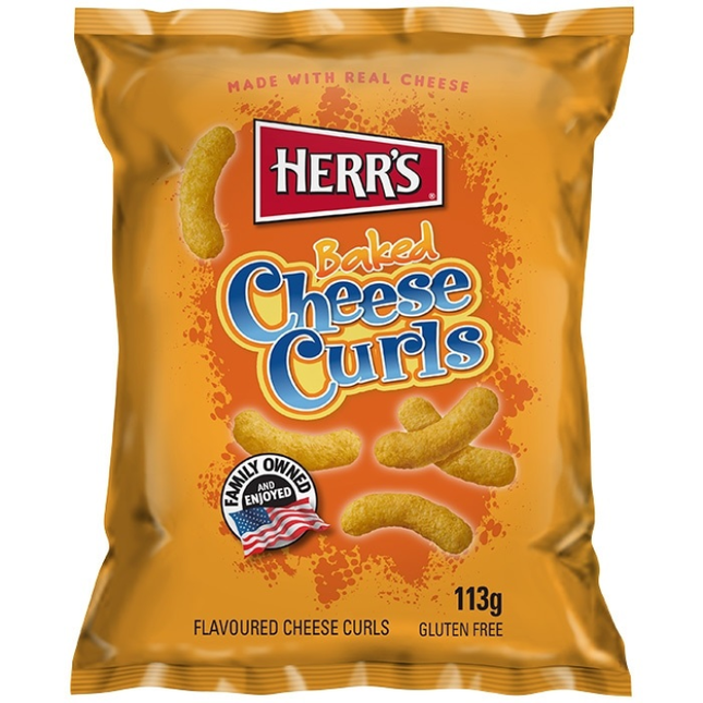 Herrs Herr's Bakes Cheese Curls 113 Gram