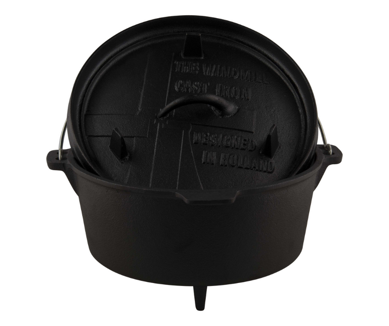 The Windmill Cast Iron Second Chance: The Windmill Dutch Oven 4,5 quarts Met Pootjes
