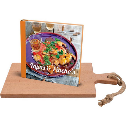 Vuur & Rook Puur Hout Serveerplank 38 cm + Tapas & Pincho's