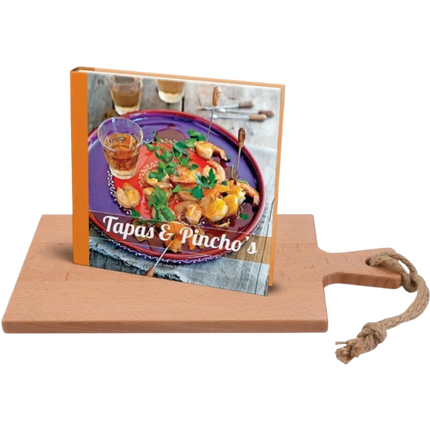 Vuur & Rook Puur Hout Serveerplank 38 cm + Tapas & Pincho's