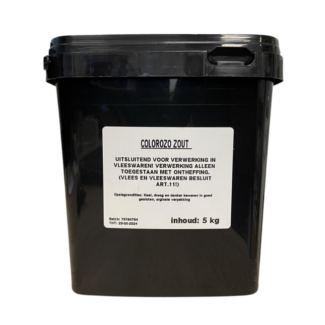 Vuur & Rook Qualite d'Or Colorozo zout 0,6% nitriet hersluit bare emmer 5 kilo