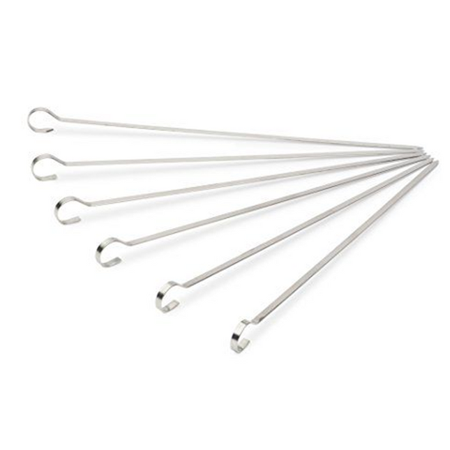 Vuur & Rook RVS Platte Saté / Sjasliek / Shish Kebab Pennen 20 cm 10 stuks