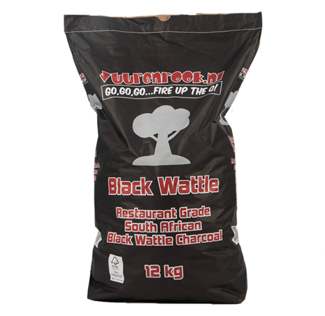 Vuur & Rook Transport Damage: Vuur&Rook Restaurant Grade South African Black Wattle Houtskool 12 kg