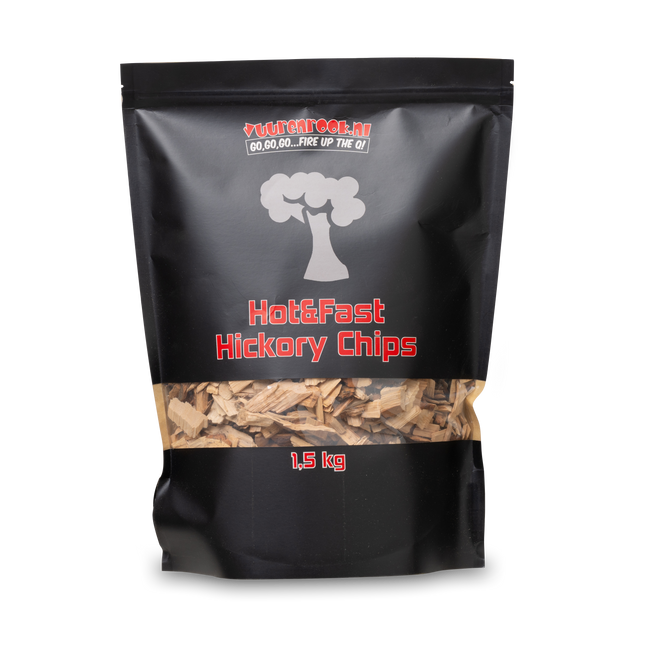 Vuur & Rook Vuur&Rook Hot&Fast Hickory Chips 1,5 kg