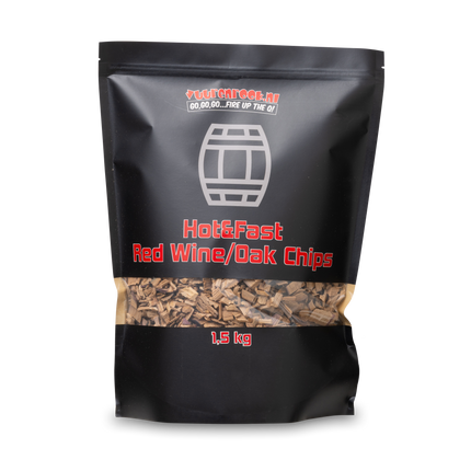 Vuur & Rook Vuur&Rook Hot&Fast Rode Wijn / Eiken Chips 1,5 kg