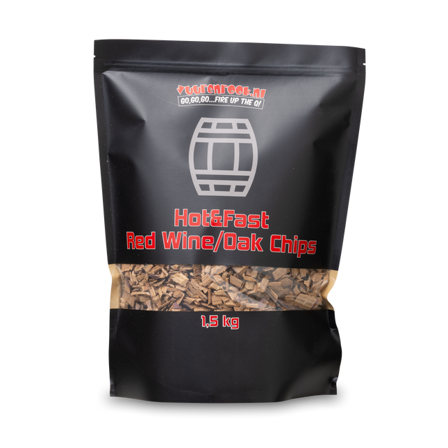 Vuur & Rook Vuur&Rook Hot&Fast Rode Wijn / Eiken Chips 1,5 kg