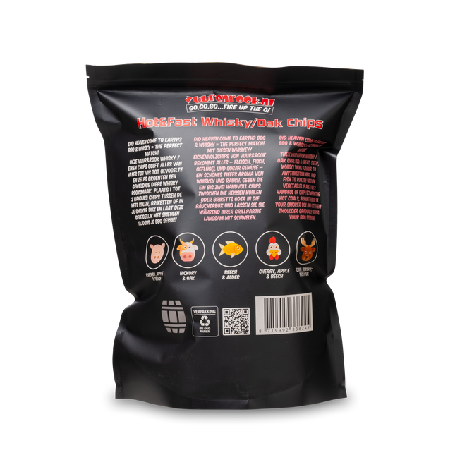 Vuur & Rook Vuur&Rook Hot&Fast Whisky / Eiken Chips 1,5 kg