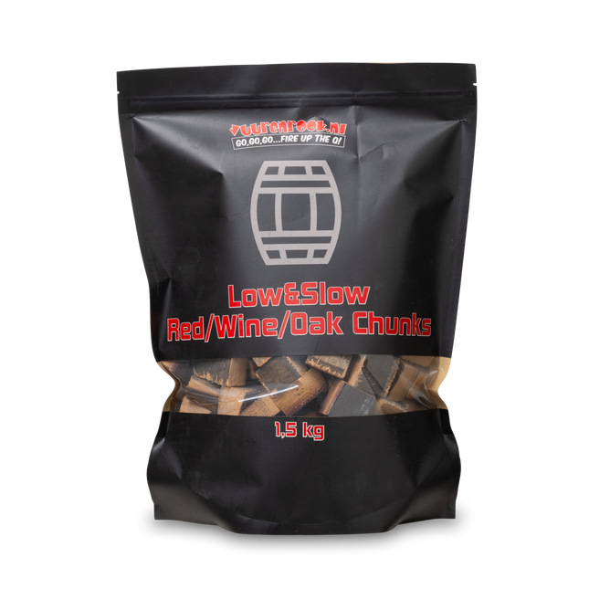 Vuur & Rook Vuur&Rook Low&Slow Rode Wijn / Eiken Chunks 1,5 kg