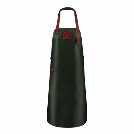 Vuur & Rook Witloft Green/Cognac Leren Schort Classic Collection
