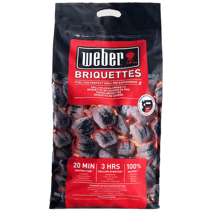 Weber Weber Briketten Pillow Shape 8 kg + Bruzzzler Stalen Brikettenstarter 4 kilo