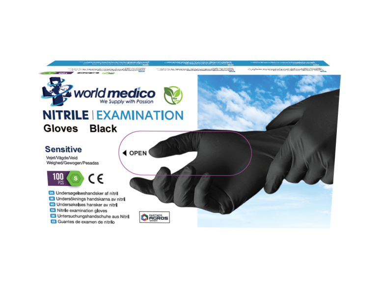 World Medico World Medico Nitril Handschoenen Xtra Strong Zwart 100 stuks XLarge