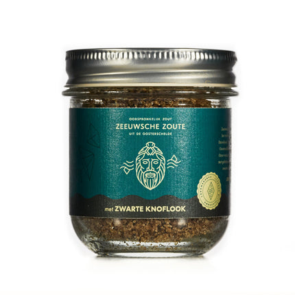 Zeeuwsche Zoute Zeeuwsche Zoute Zwarte Knoflook Glazen Pot 100 gram